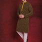 Men's Sequins Chikankari Embroidered Kurta with Pyjama ( JOKP P 5024Yellow )