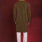Men's Sequins Chikankari Embroidered Kurta with Pyjama ( JOKP P 5024Yellow )