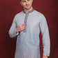 Men's Sequins Embroidered Kurta with Pyjama ( JOKP P 5025Blue )