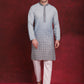 Men's Sequins Embroidered Kurta with Pyjama ( JOKP P 5025Blue )