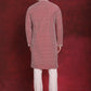 Men's Sequin Chikankari Front Open Kurta With Pyjamas ( JOKP P 5029Maroon )