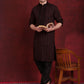 Men's Sequins Embroidered Kurta Pyjama Set ( JOKP B-P 5030Maroon )