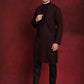 Men's Sequins Embroidered Kurta Pyjama Set ( JOKP B-P 5030Maroon )