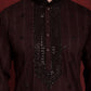 Men's Sequins Embroidered Kurta Pyjama Set ( JOKP B-P 5030Maroon )