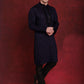 Men's Sequins Embroidered Kurta Pyjama Set ( JOKP B-P 5030Navy )