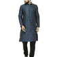 Men Green & Black Self Design Kurta with Churidar - Jompers
