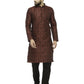 Men Maroon & Black Self Design Kurta with Churidar - Jompers