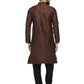 Men Maroon & Black Self Design Kurta with Churidar - Jompers