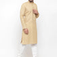 Men Beige & White Solid Kurta with Churidar - Jompers