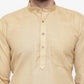 Men Beige & White Solid Kurta with Churidar - Jompers