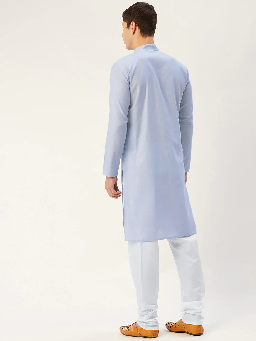 Jompers Men's Blue Cotton Solid Kurta Pyjama ( JOKP 532 Blue )