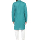 Men Green & White Solid Kurta with Churidar - Jompers