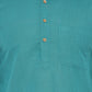 Men Green & White Solid Kurta with Churidar - Jompers