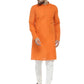 Orange & White Solid Kurta with Churidar - Jompers