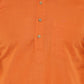 Orange & White Solid Kurta with Churidar - Jompers