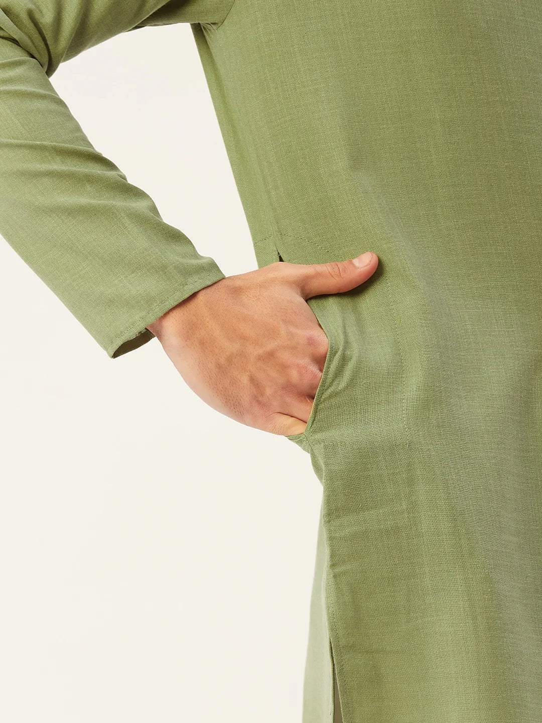 Jompers Men's Pista Cotton Solid Kurta Pyjama ( JOKP 532 Pista )