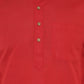 Men Red & White Solid Kurta with Churidar - Jompers