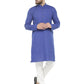 Royal Blue & White Solid Kurta with Churidar - Jompers