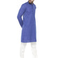 Royal Blue & White Solid Kurta with Churidar - Jompers