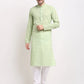 Jompers Men Green Chikan Kurta with Churidar ( JOKP 561 Green )