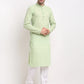 Jompers Men Green Chikan Kurta with Churidar ( JOKP 561 Green )