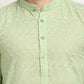 Jompers Men Green Chikan Kurta with Churidar ( JOKP 561 Green )