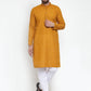 Jompers Men Mustard Chikan Kurta with Churidar ( JOKP 561 Mustard )