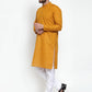 Jompers Men Mustard Chikan Kurta with Churidar ( JOKP 561 Mustard )