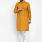 Jompers Men Mustard Chikan Kurta with Churidar ( JOKP 561 Mustard )