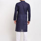 Jompers Men Navy Blue Chikan Kurta with Churidar ( JOKP 561 Navy )