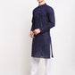 Jompers Men Navy Blue Chikan Kurta with Churidar ( JOKP 561 Navy )