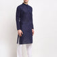 Jompers Men Navy Blue Chikan Kurta with Churidar ( JOKP 561 Navy )