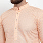 Jompers Men Orange Chikan Kurta with Churidar ( JOKP 561 Orange )