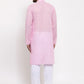 Jompers Men Pink Chikan Kurta with Churidar ( JOKP 561 Pink )