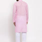Jompers Men Pink Chikan Kurta Only ( KO 561 Pink )