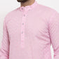 Jompers Men Pink Chikan Kurta with Churidar ( JOKP 561 Pink )