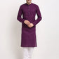 Jompers Men Purple Chikan Kurta with Churidar ( JOKP 561 Purple )