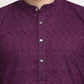 Jompers Men Purple Chikan Kurta with Churidar ( JOKP 561 Purple )