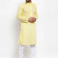 Jompers Men Yellow Chikan Kurta Only ( KO 561 Yellow )