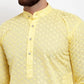 Jompers Men Yellow Chikan Kurta Only ( KO 561 Yellow )