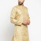 Men Golden Self Design Kurta Only ( KO 568 Golden )