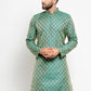 Men Green & Beige Self Design Kurta Only ( KO 568 Green )