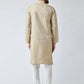 Men Beige & Off-White Self Design Kurta with Churidar - Jompers