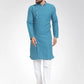 Men Green Self Design Kurta with Pajama - Jompers