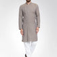 Men Grey Self Design Kurta with Pajama - Jompers