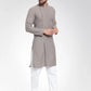 Men Grey Self Design Kurta with Pajama - Jompers
