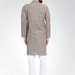 Men Grey Self Design Kurta with Pajama - Jompers