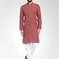 Men Red Self Design Kurta with Pajama - Jompers