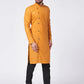 Men Yellow Solid Kurta with Churidar ( JOKP 576 Yellow )