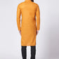 Men Yellow Solid Kurta with Churidar ( JOKP 576 Yellow )